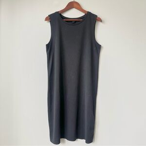 MONKI | SLEEVELESS BUTTERY SOFT MODAL T-SHIRT DRESS (FADED BLACK) TUNIC TOP